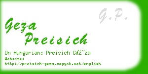 geza preisich business card
